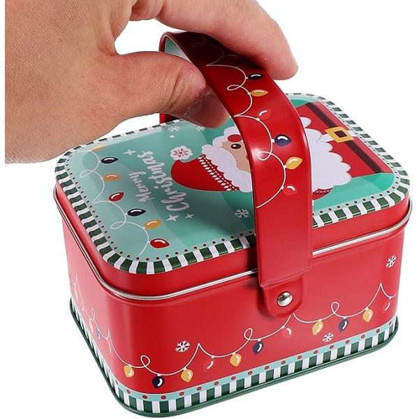 Lumanare Craciun in cutie metal verde