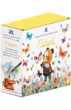 Imaginea produsului 'Puzzle magic de colorat cu apă: Fluturii'