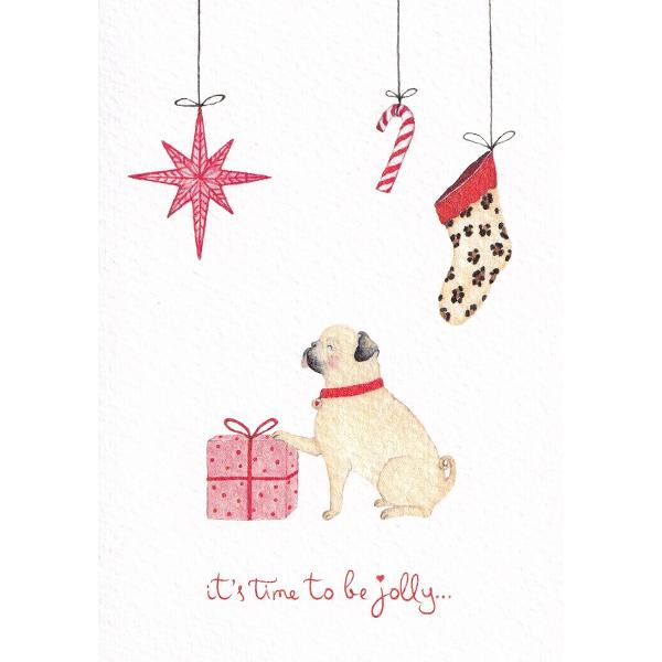 Felicitare: Mops it's Time to be Jolly...