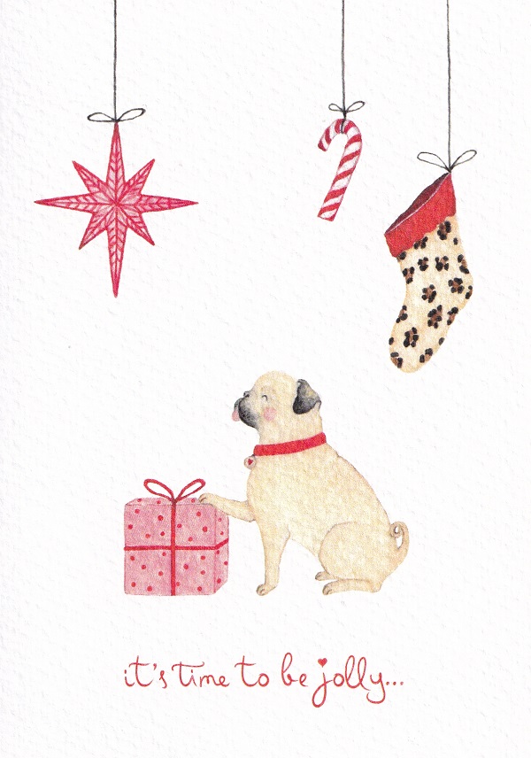 Felicitare: Mops it's Time to be Jolly...