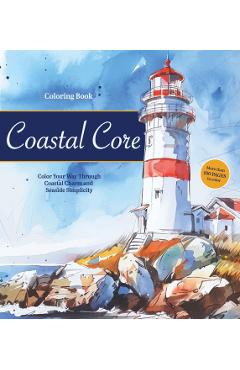 Coperta cărții 'Coastal Charm Coloring Book -'