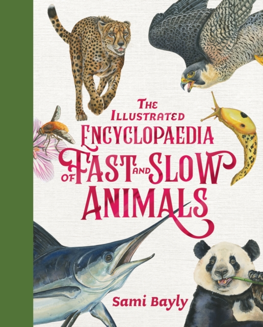 Coperta cărții 'The Illustrated Encyclopaedia of Fast and Slow Animals - Sami Bayly'
