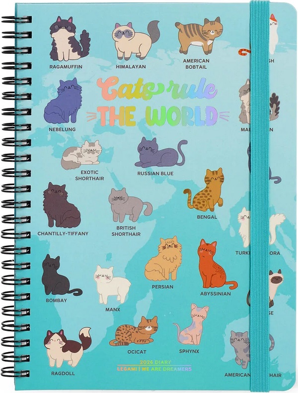 Agenda cu spirala 2026. Cats rule the World