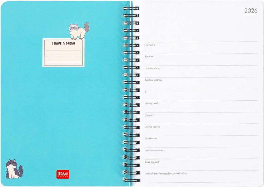 Agenda cu spirala 2026. Cats rule the World