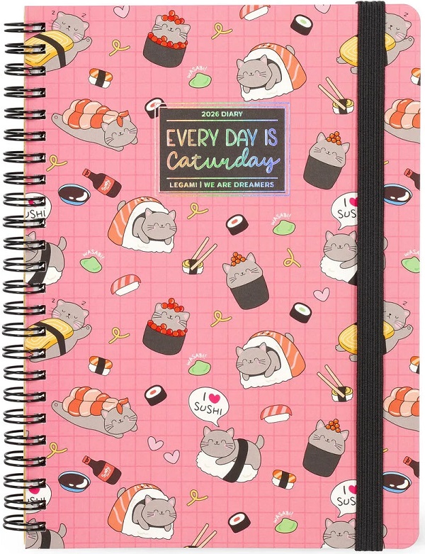 Agenda cu spirala 2026. Every day is Caturday