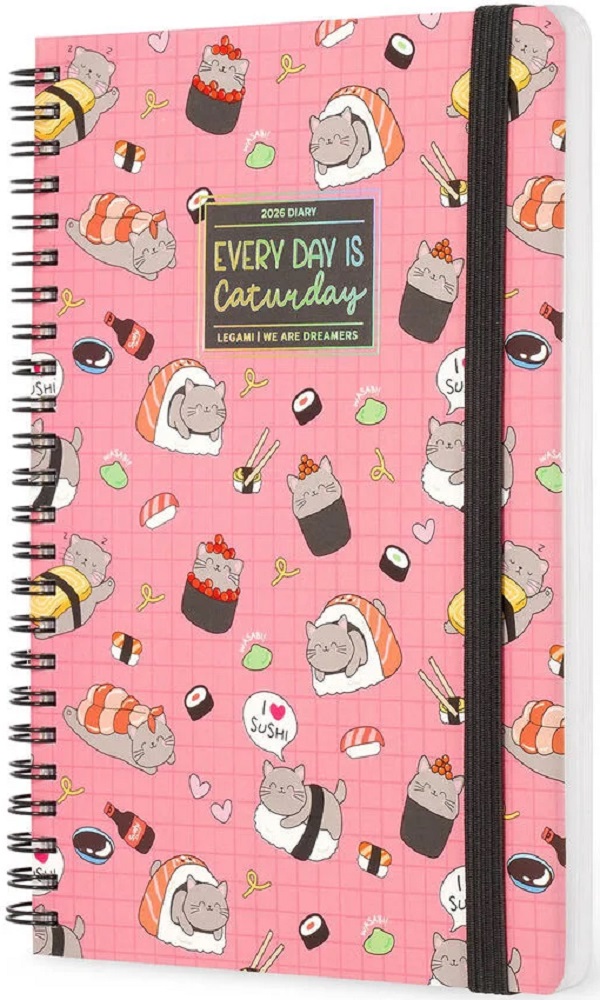 Agenda cu spirala 2026. Every day is Caturday