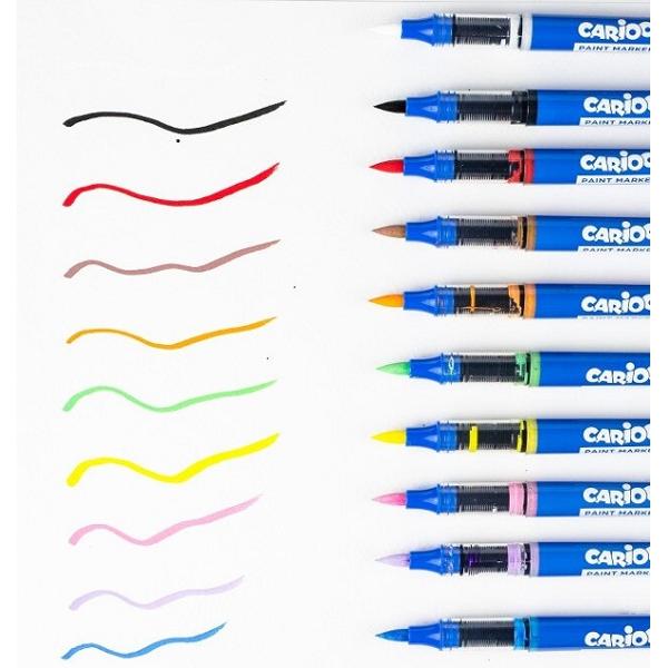 Set 10 markere acrilice cu varf pensula