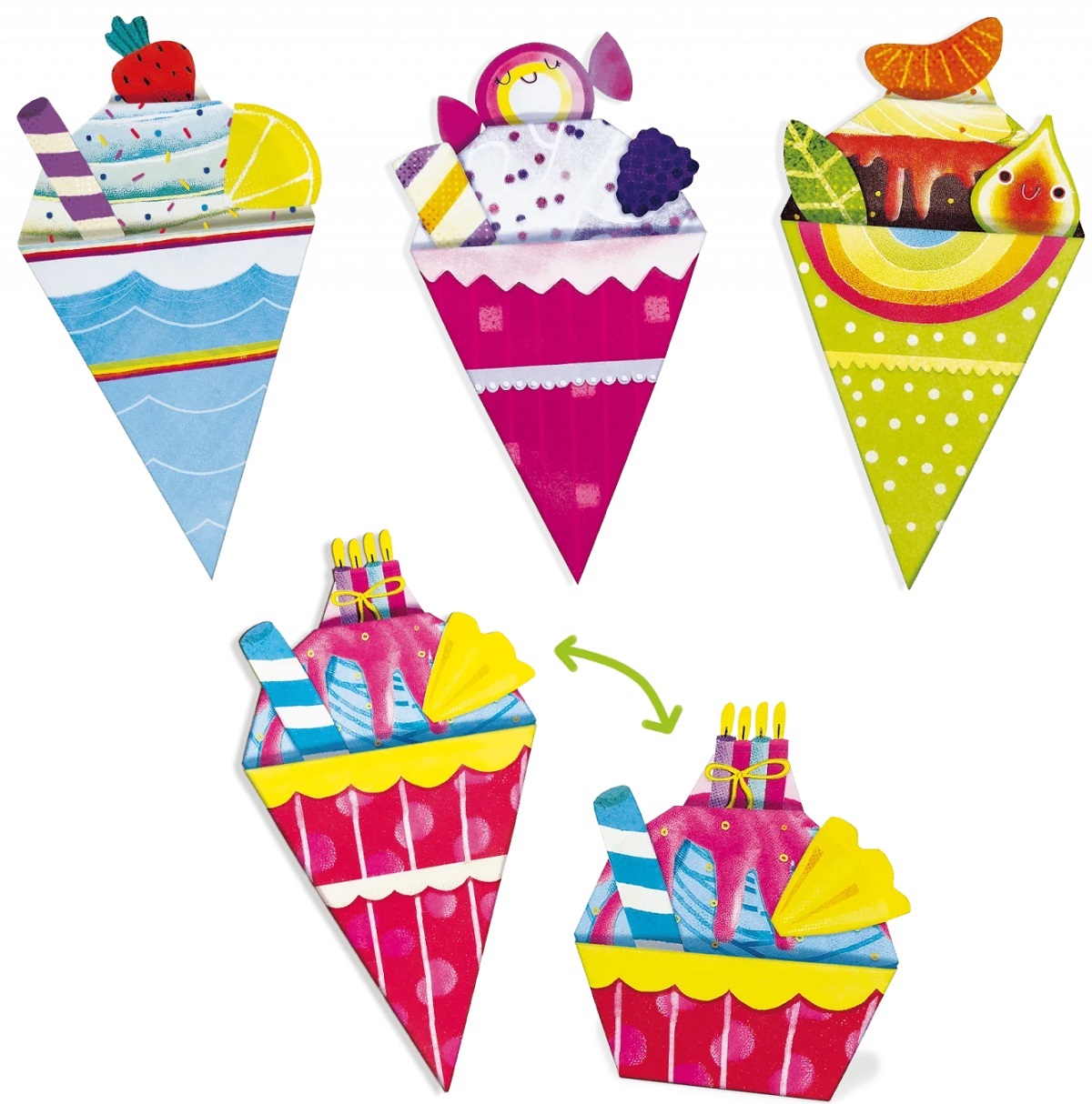 Origami pentru incepatori: Briose si Inghetata