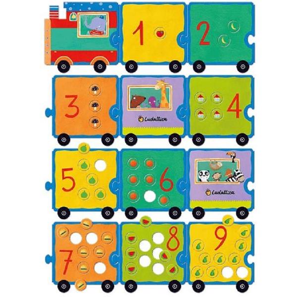 Puzzle Montessori: Trenuletul numerelor