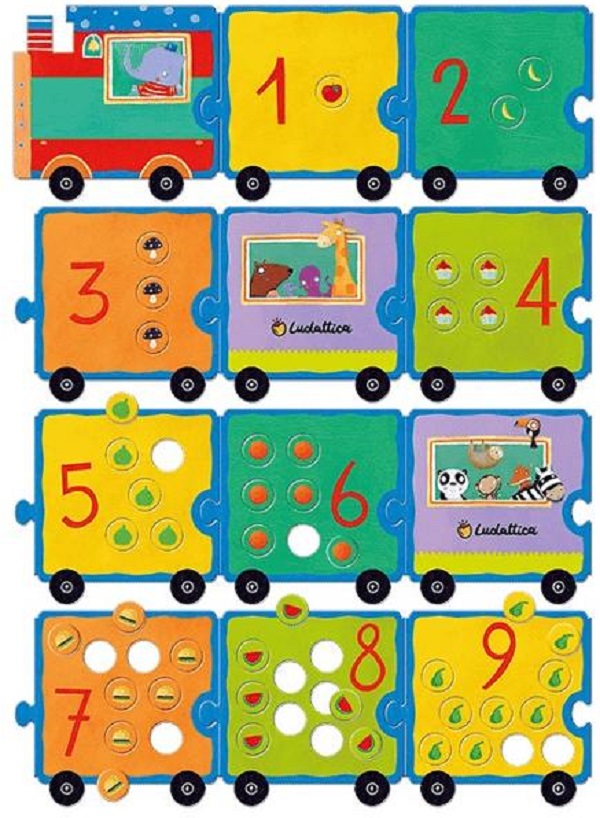 Puzzle Montessori: Trenuletul numerelor