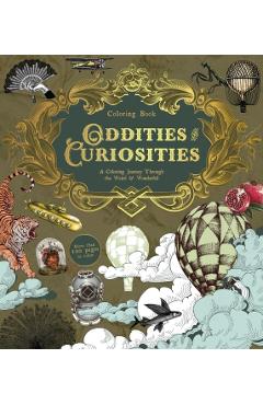 Coperta cărții 'Oddities & Curiosities Coloring Book -'
