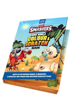 Coperta cărții 'Smashers Dino World Colour and Scratch Book -'
