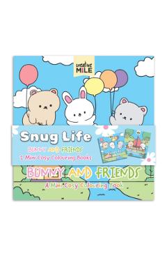 Coperta cărții '2 Pack Mini Colouring Book Snug Life Cosy Colouring Bunnies and Blooms -'