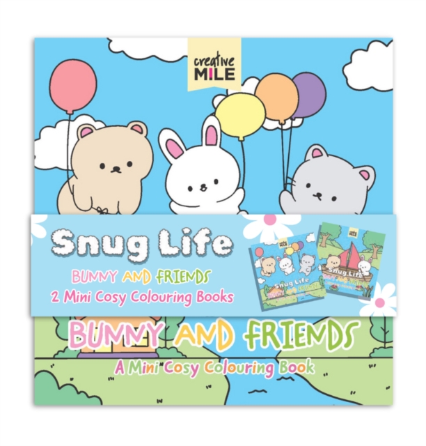 Coperta cărții '2 Pack Mini Colouring Book Snug Life Cosy Colouring Bunnies and Blooms -'