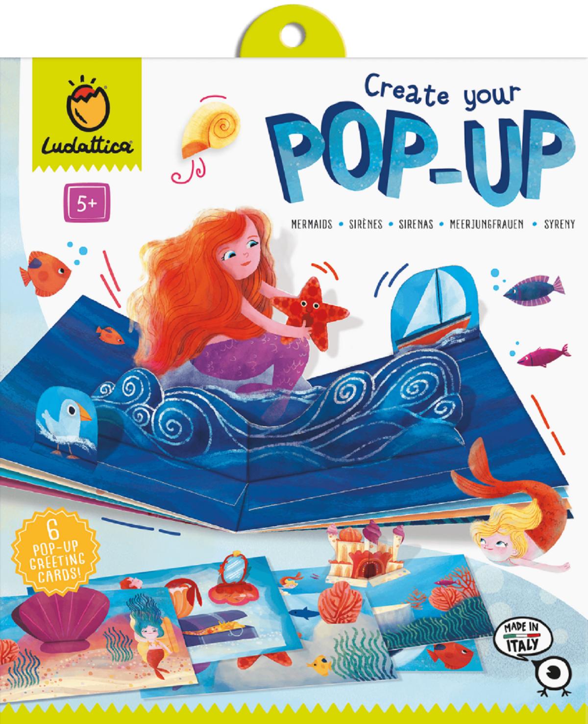 Joc creativ: Sirene. Creeaza prima carte Pop-Up