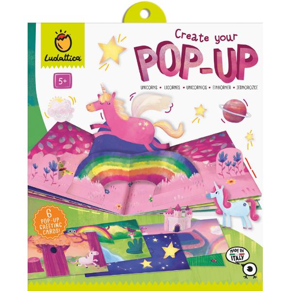 Joc creativ: Unicorni. Creeaza prima carte Pop-Up