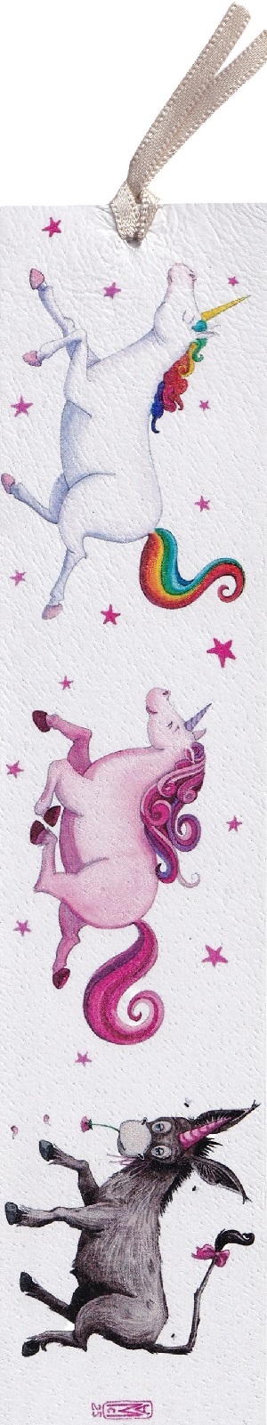 Semn de carte din piele. Unicornii