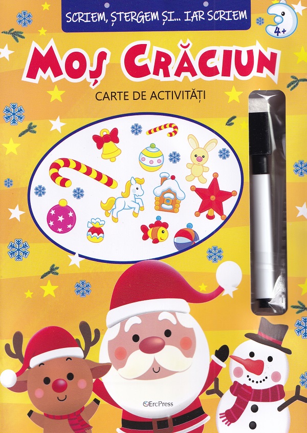 Mos Craciun. Scriem, stergem si iar scriem. Carte de activitati