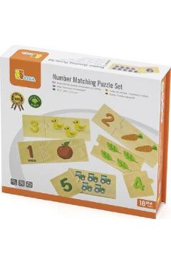 Imaginea produsului 'Set puzzle lemn: Potrivește numărul'