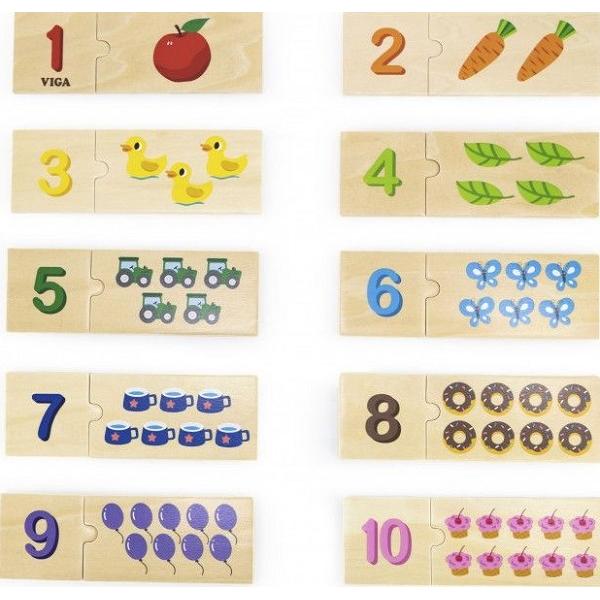 Set puzzle lemn: Potriveste numarul