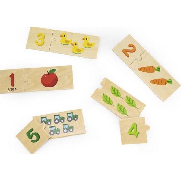 Set puzzle lemn: Potriveste numarul
