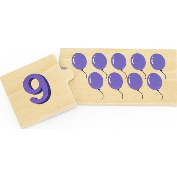 Set puzzle lemn: Potriveste numarul