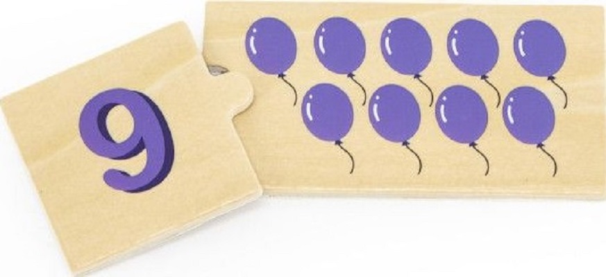 Set puzzle lemn: Potriveste numarul