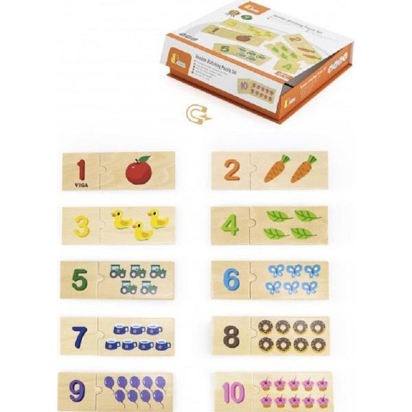 Set puzzle lemn: Potriveste numarul