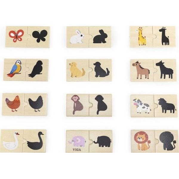 Set puzzle lemn: Potriveste umbra