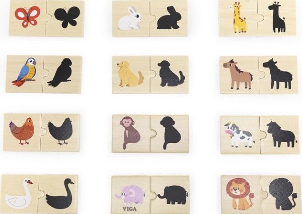 Set puzzle lemn: Potriveste umbra