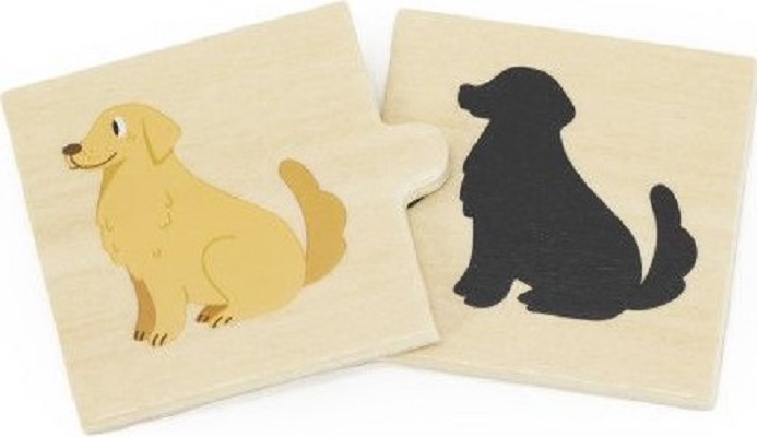 Set puzzle lemn: Potriveste umbra