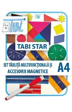 Coperta cărții 'Set tăbliță multifuncțională A4 cu accesorii magnetice și folii transparente. Tabi Star'