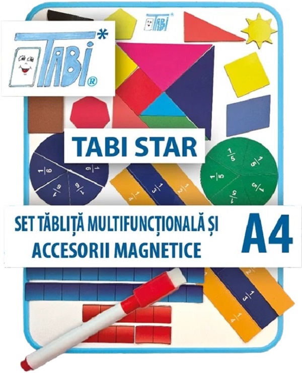 Set tablita multifunctionala A4 cu accesorii magnetice si folii transparente. Tabi Star