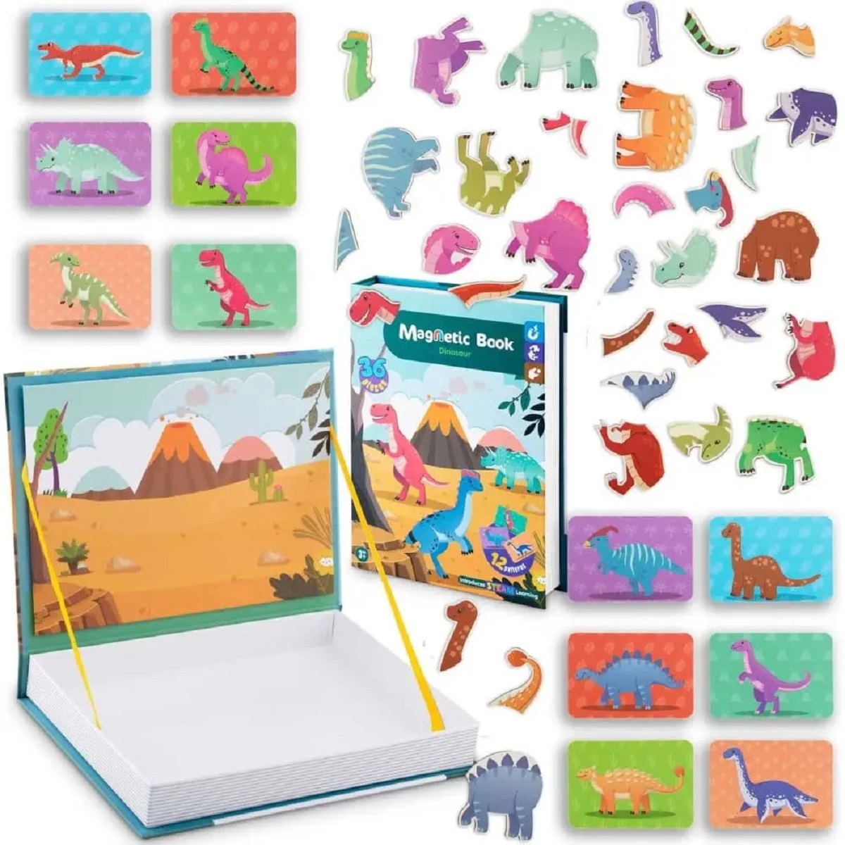 Puzzle carte magnetica. Dinozaur