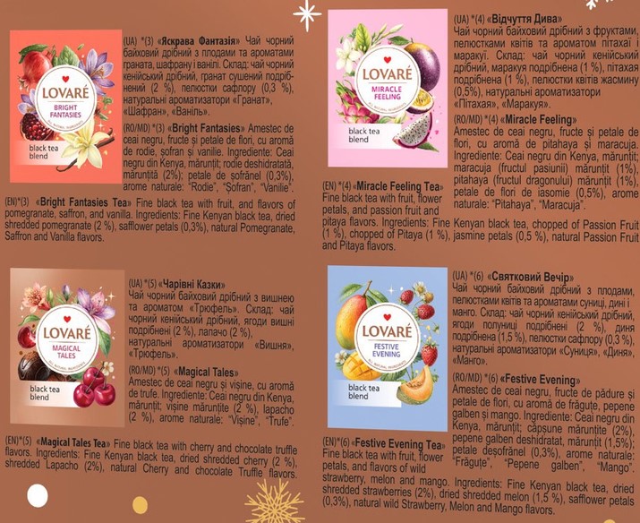 Set ceai: 4 arome x 8 pliculete. Ceai Winter Stories