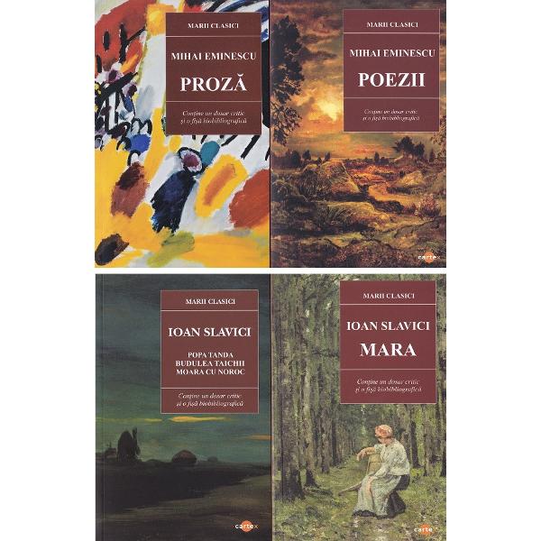 Pachet 9 carti: Marii clasici - Ion creanga, I.L. Caragiale, Mihai Eminescu, Ion Slavici
