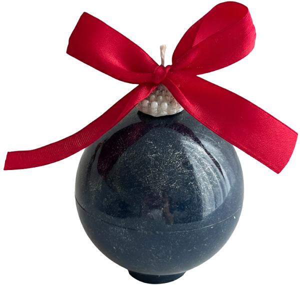 Lumanare: Glob de Craciun. Bleumarin