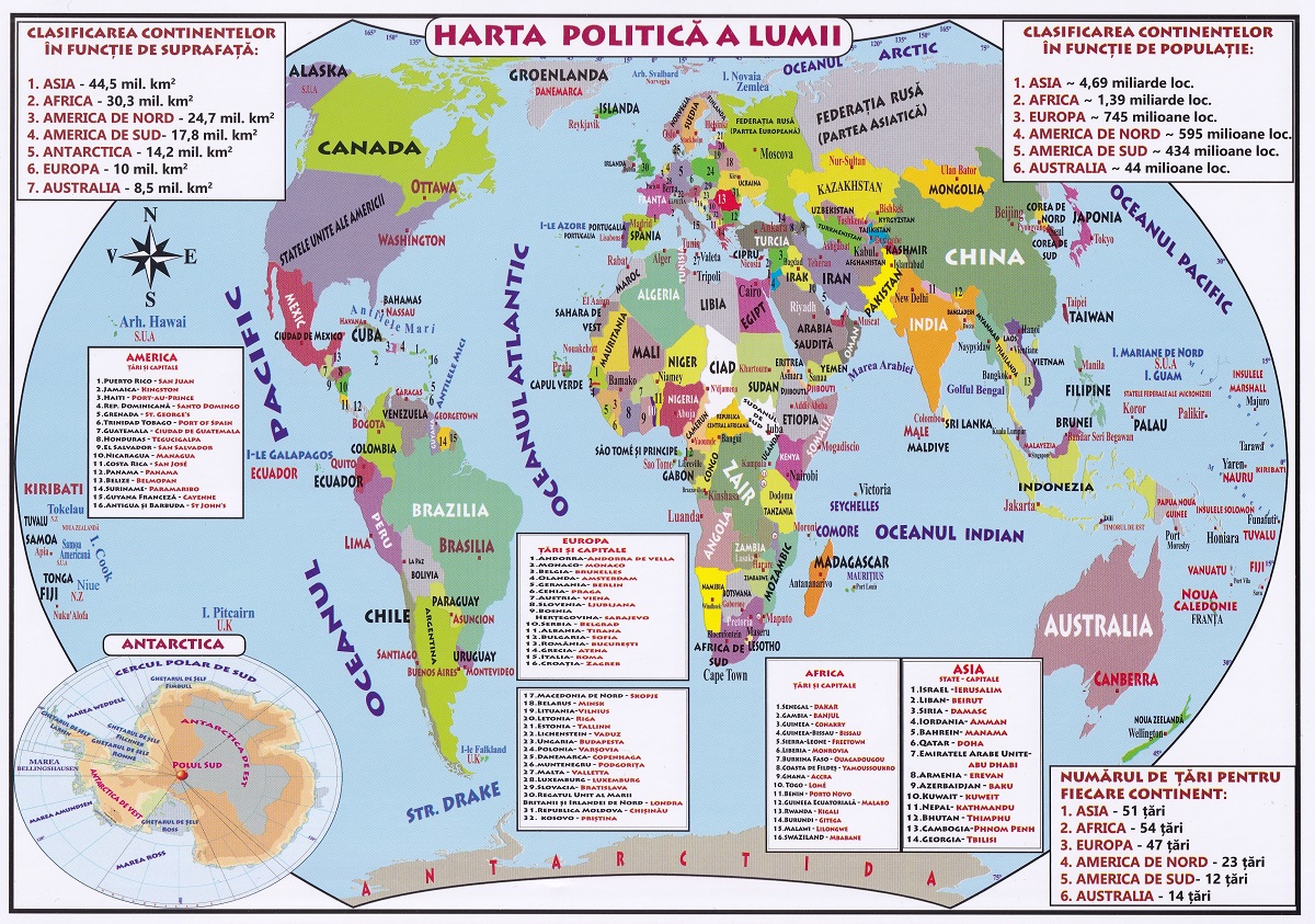 Plansa. Harta lumii A4