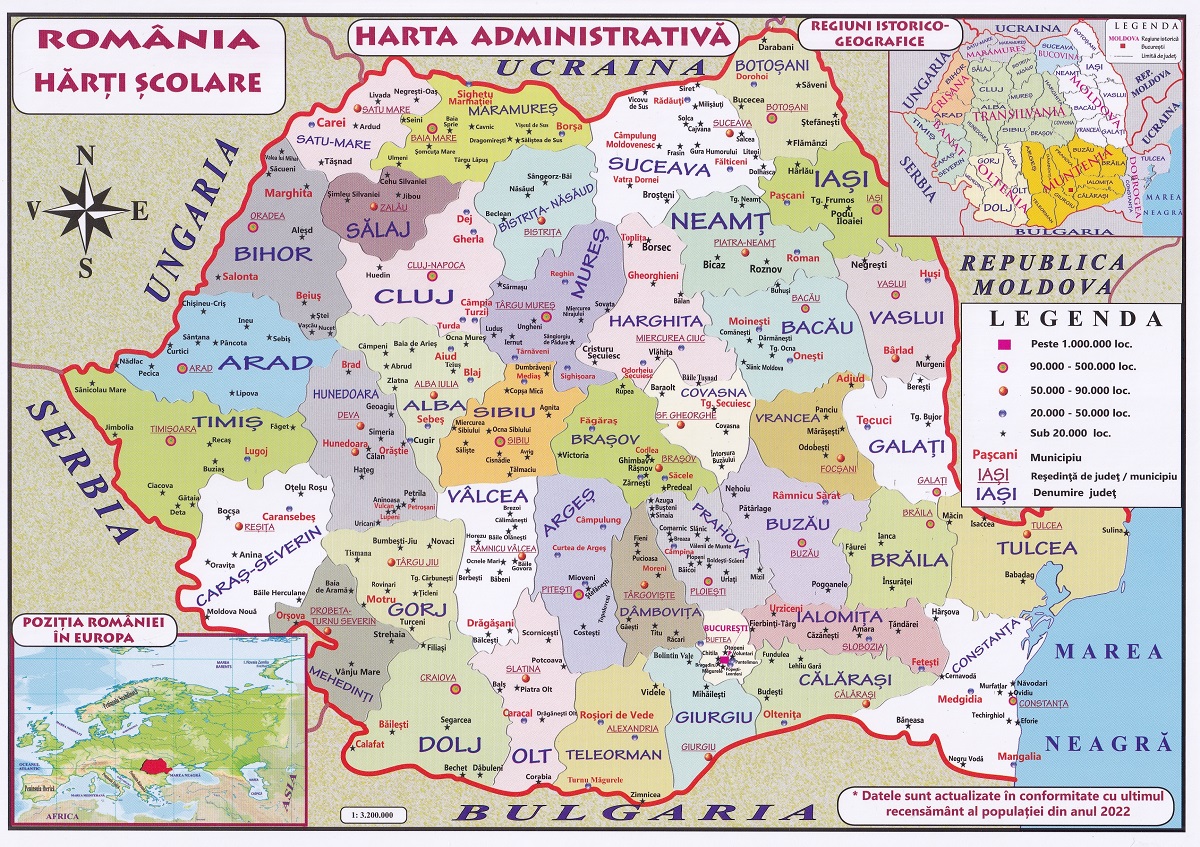 Plansa. Harta Romaniei A4