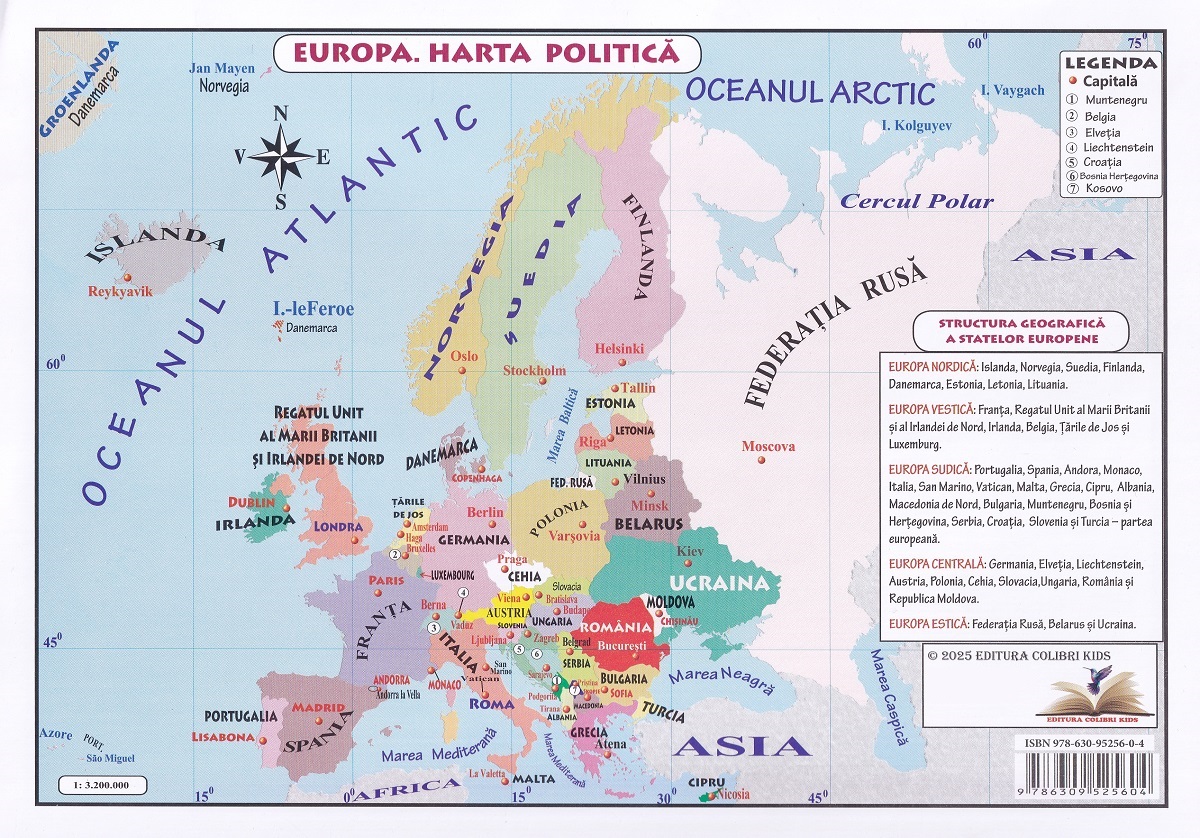 Plansa. Harta Europei A4