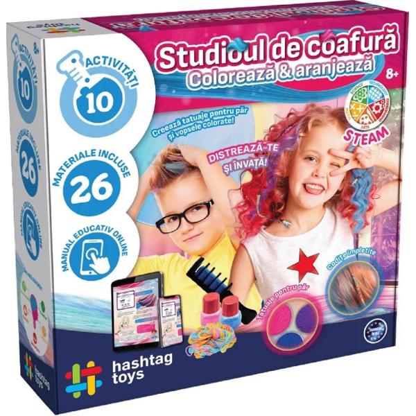 Set studio de coafura: Coloreaza si aranjeaza. Kit STEAM