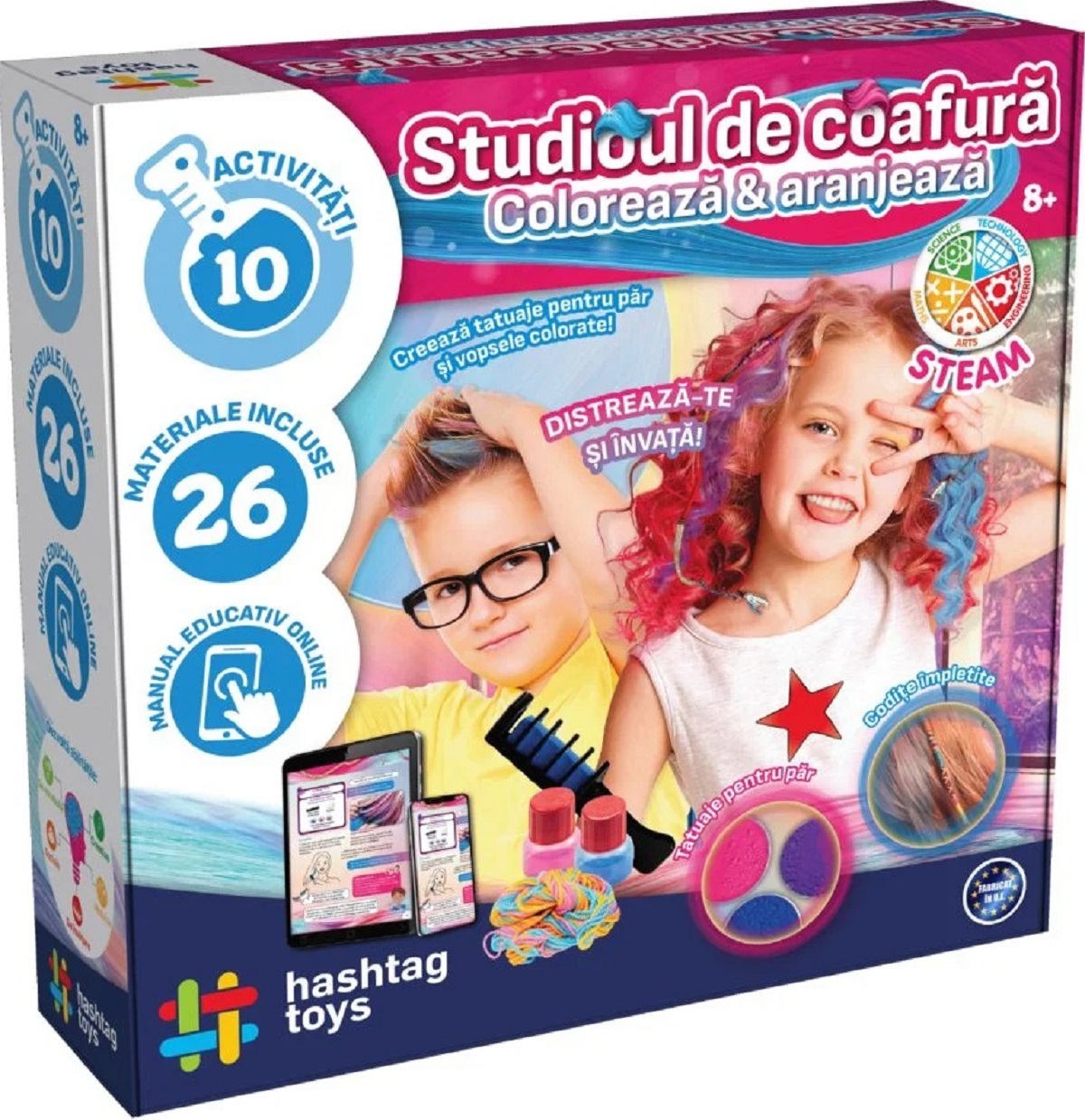 Set studio de coafura: Coloreaza si aranjeaza. Kit STEAM