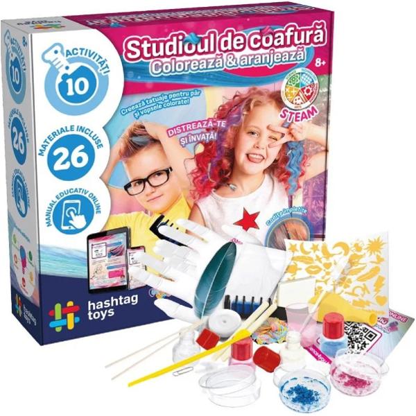 Set studio de coafura: Coloreaza si aranjeaza. Kit STEAM