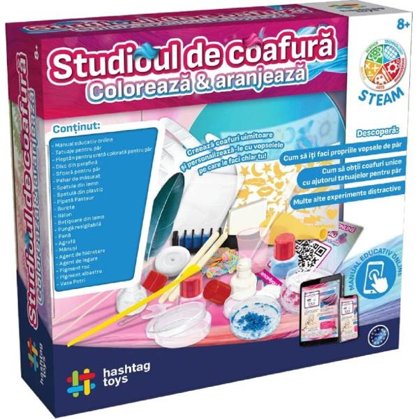 Set studio de coafura: Coloreaza si aranjeaza. Kit STEAM