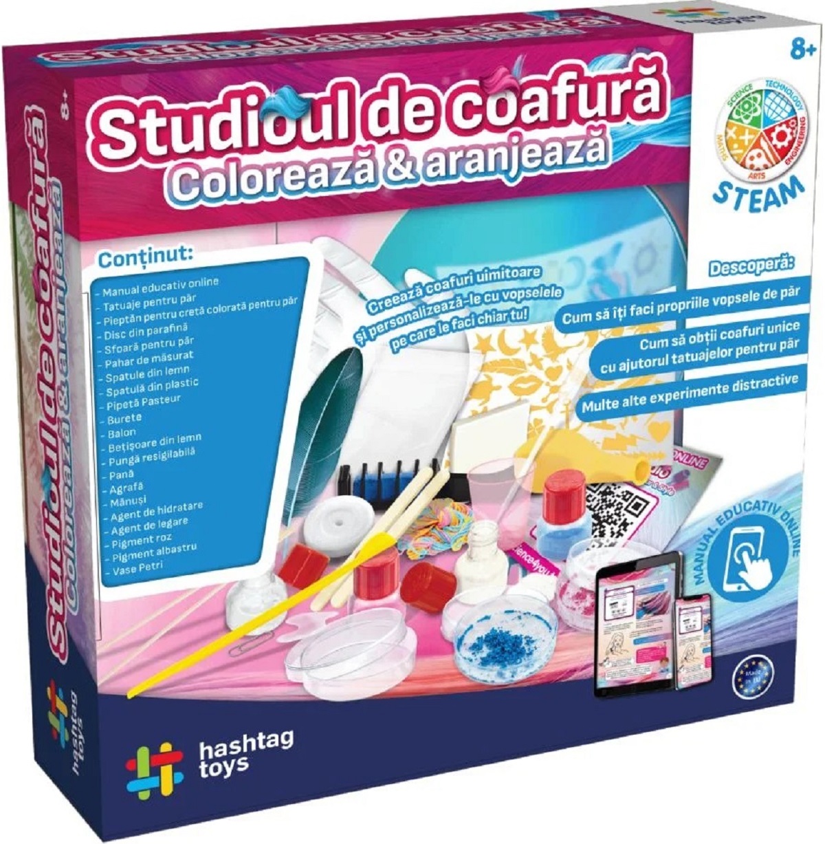 Set studio de coafura: Coloreaza si aranjeaza. Kit STEAM