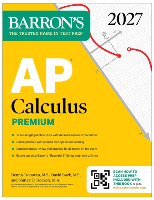 Coperta cărții 'AP Calculus Premium, 2027: Prep Book with 12 Practice Tests + Comprehensive Review + Online Practice (Barron's AP Prep)'