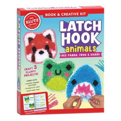 Latch Hook Animals: Red Panda, Frog & Shark - 
