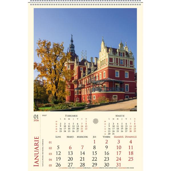 Calendar perete 2026: Castele