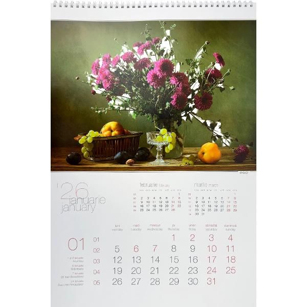 Calendar perete 2026: Naturi statice