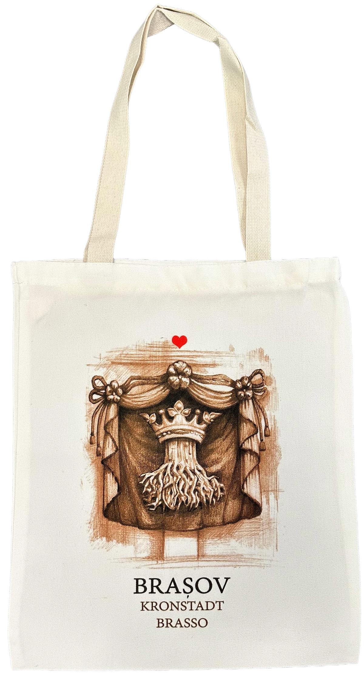 Sacosa textila cu ilustratie Bobei Art: Brasov. Kronstadt